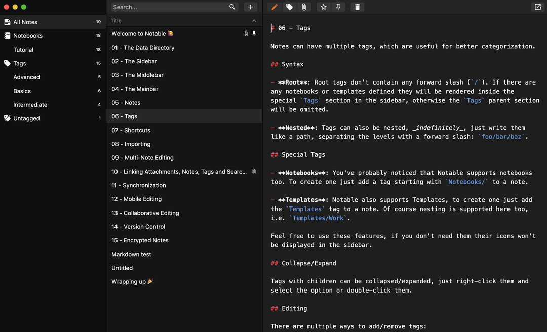 Notable Markdown application